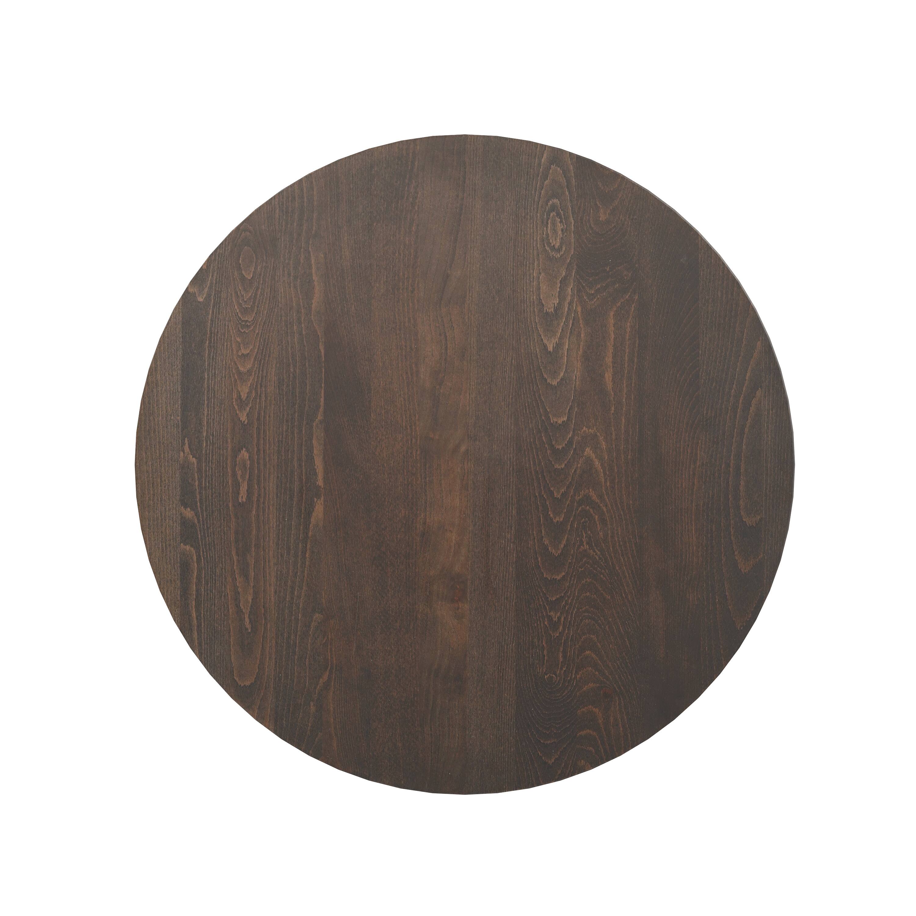 Alt View 1. Flash Furniture - Bennett 30" Round Solid Wood Commercial Indoor Tabletop in Dark Brown with 22" x 22" Table Height Rust-Resistant Silver - Brown.