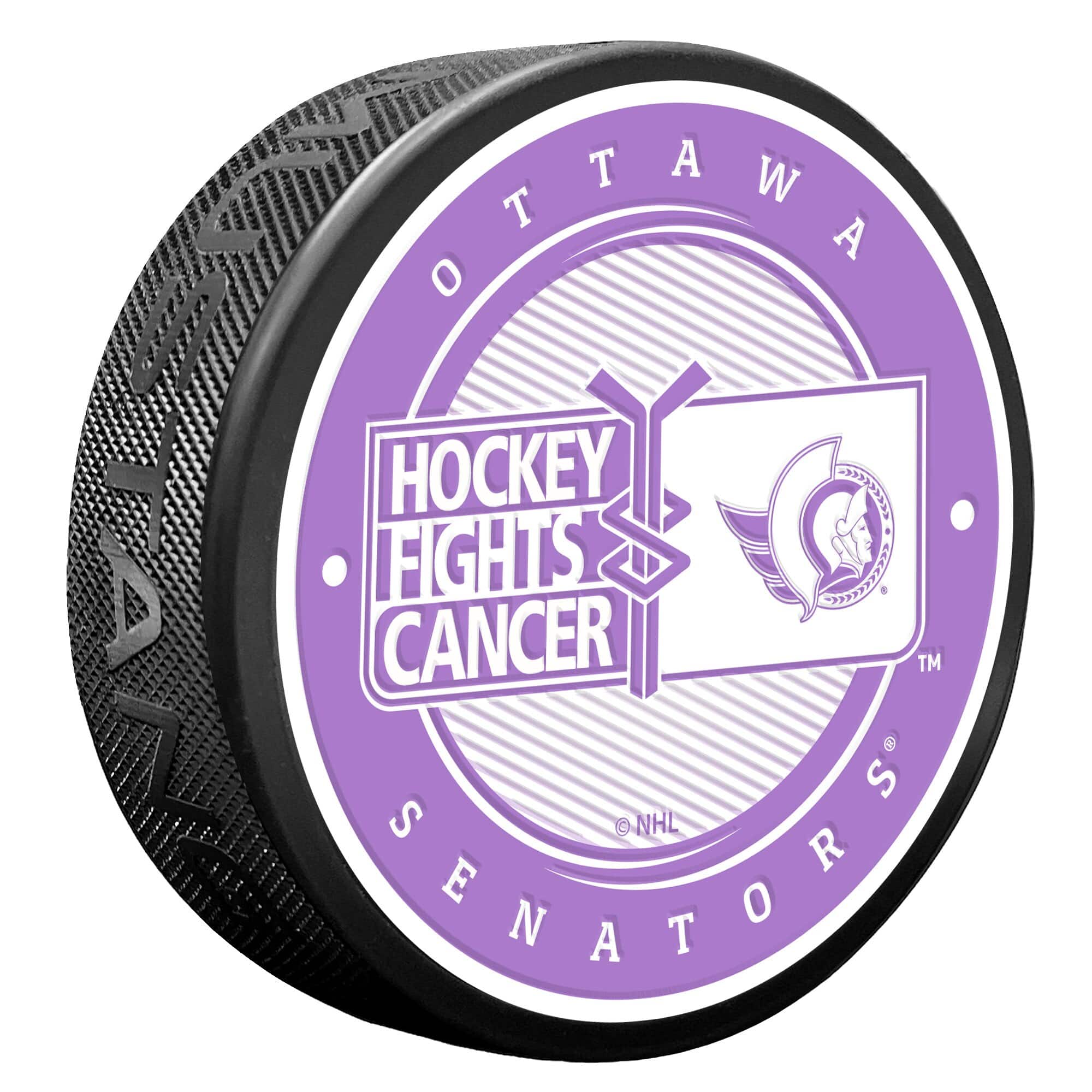 Mustang Drinkware - Ottawa Senators Hockey Fights Cancer Puck - Multicolor