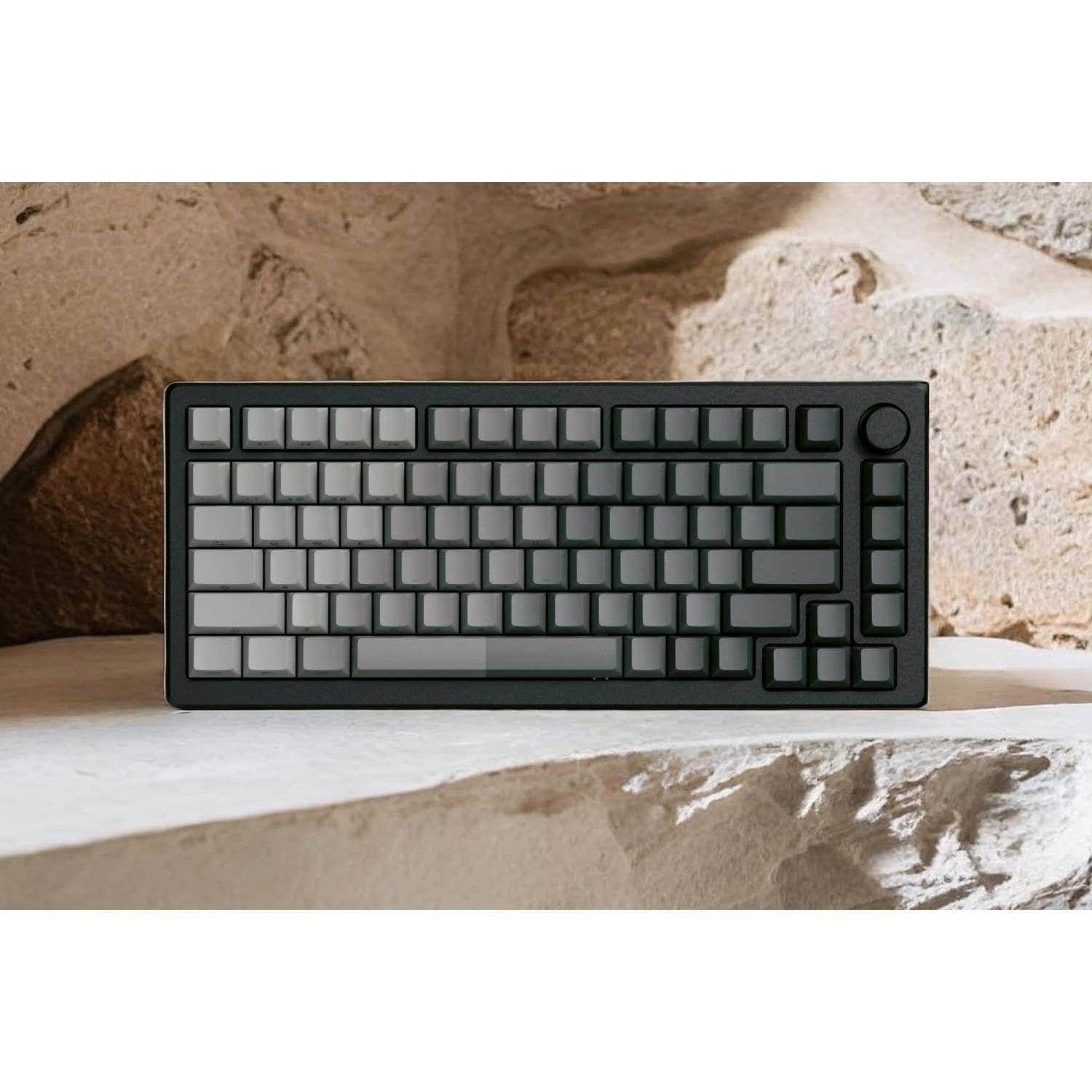 Alt View 2. Reds Spade - Double Shot Pbt Keycap Set Shine Through Keycaps 75 Percent Cherry Profile Custom Key Caps Gradient Dark Side - Dark Grey.