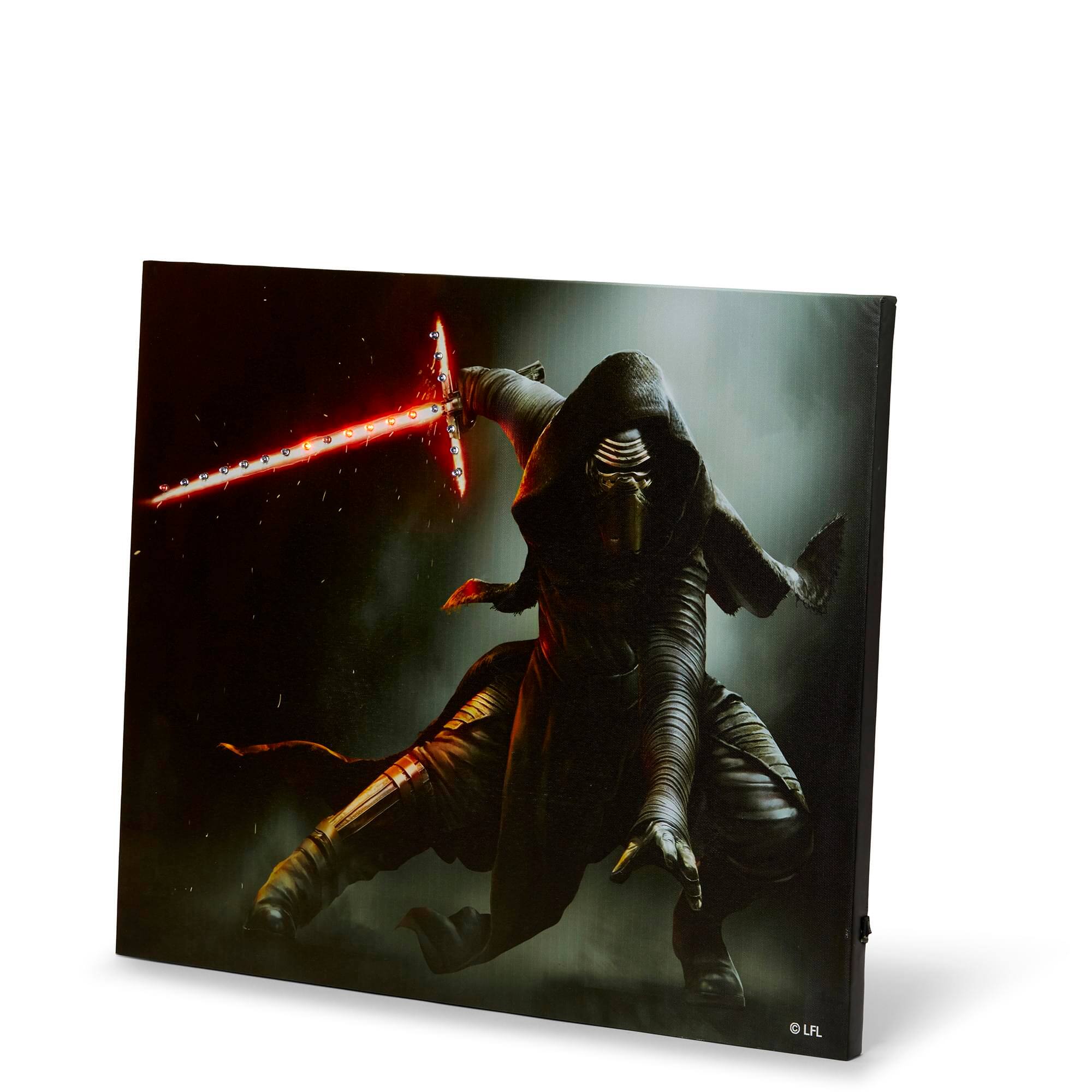 Alt View 2. Star Wars - Star Wars Illuminated Canvas Art - 23.9”x19.9” - Kylo Ren - Black.