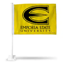 Rico Industries - Emporia State Hornets 14x19 Double Sided Window Mount Car Flag - Multi