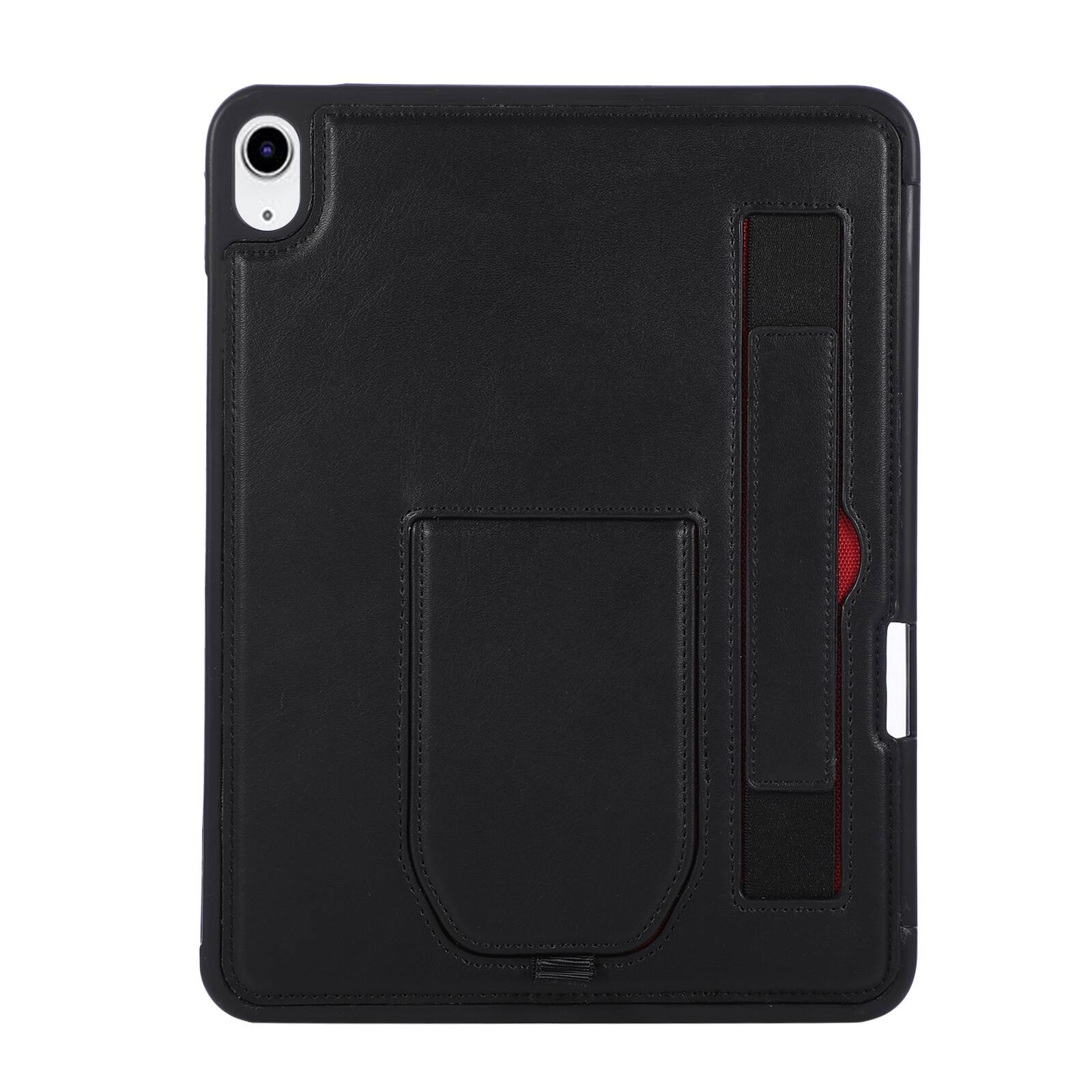 Alt View 3. Dteck - Shockproof Case for Apple iPad (A16) 11" 2025 with Hand Strap and Foldable Kickstand, PU Leather TPU Protective Cover - Black.