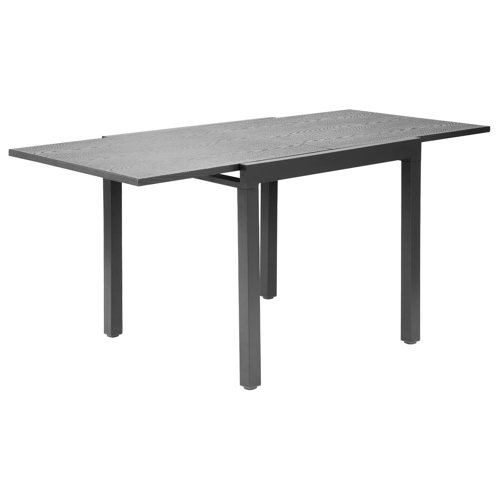 Alt View 5. VEVOR - Expandable Outdoor Patio Dining Table, 32–63 inch Rectangular Backyard Bistro Tables for 4-6 - Dark Gray.