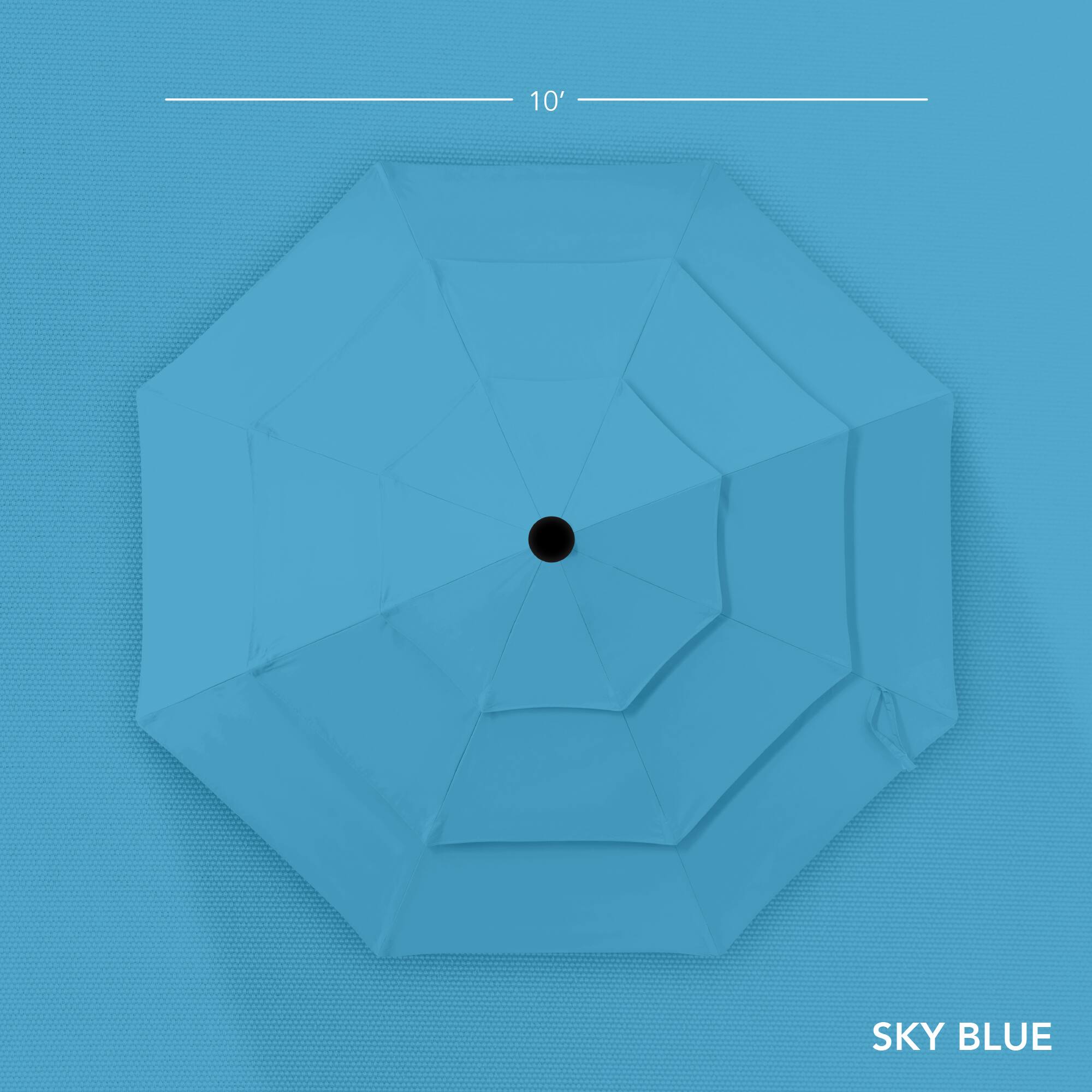 The text on the image is:

"10' SKY BLUE"
