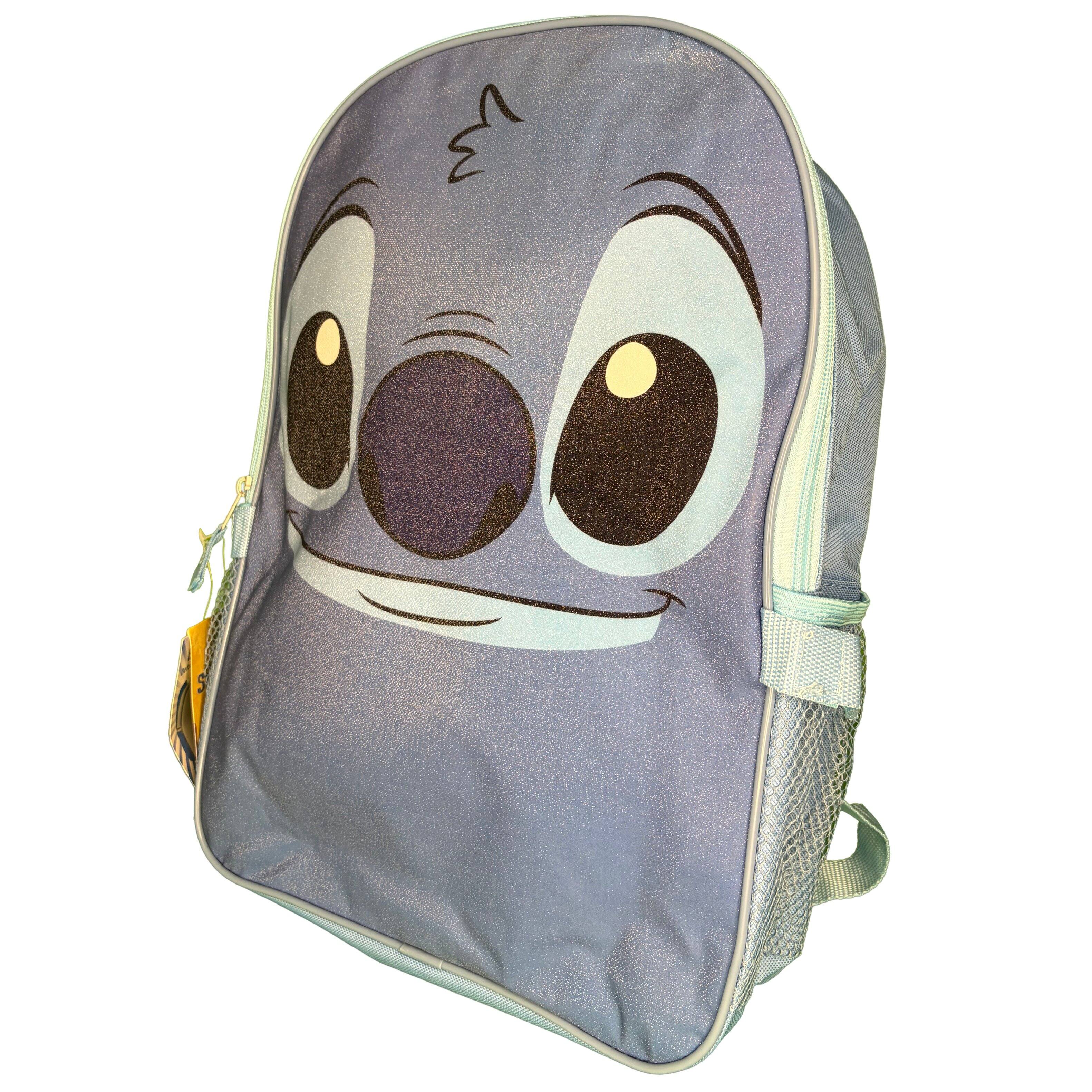 Alt View 4. Disney - Disney Stitch 16" Shoulder Backpack for School with Rectangular Lunch Bag - Blue.