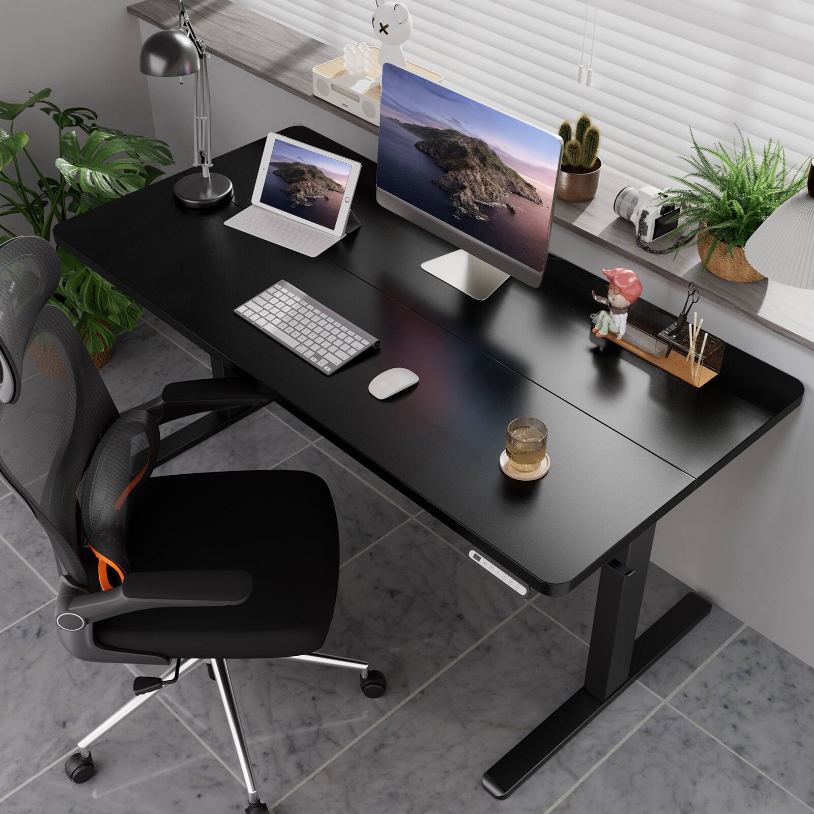 Alt View 4. GTPlayer - Electric Standing Desk 48 x 24 IN Sit Stand up Desk,Black - Black.
