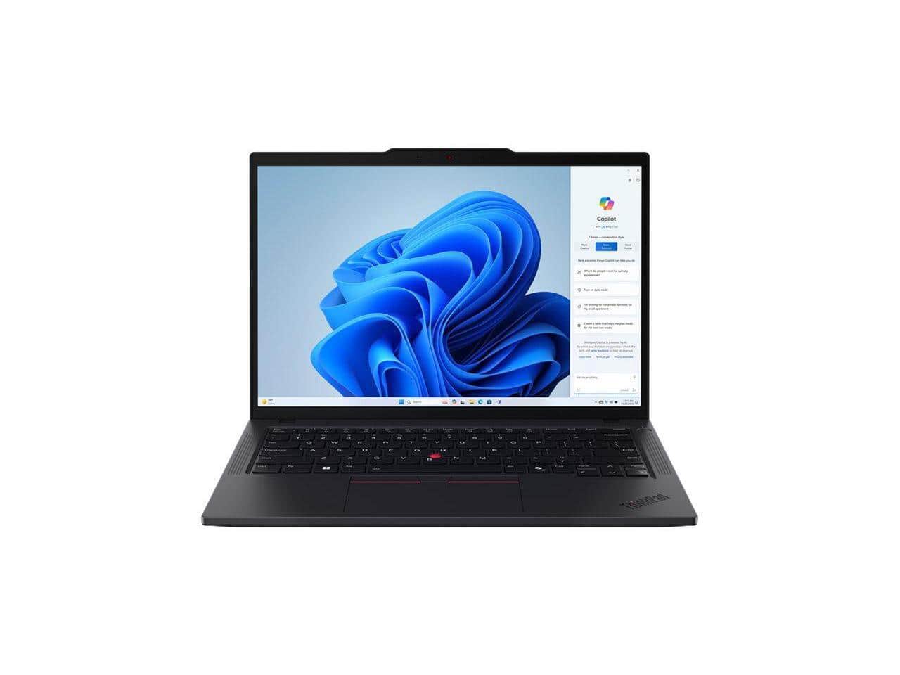 Front. Lenovo - Lenovo ThinkPad T14 Gen 5 14.0" Touch Screen Intel Core Ultra 7 165U 32GB Memory 512GB SSD Windows 11 Pro 21ML008NUS - Black.