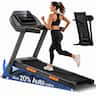 UMAY - U70 Portable Folding Fitness Treadmill for Home-20% Auto Incline, 8 MPH 4HP Quiet Motor-Heart Rate-Touch screen-400 LBS - Black