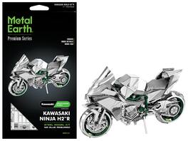 Model Kit Kawasaki Ninja H2R Motorcycle (Expert Difficulty) Steel Model by Metal Earth - Silver
