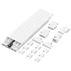 Front. Mount-It! - On-Wall TV Cable Concealer Kit with Multiple Raceways & Fittings for Clean Entertainment Setup, White.