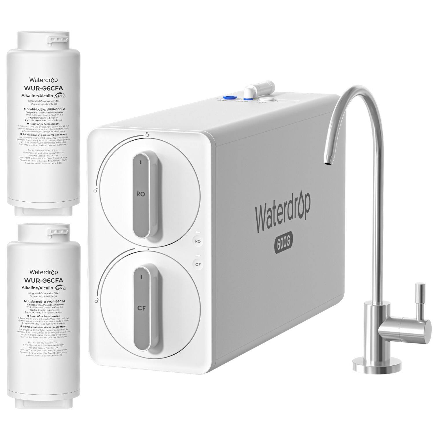 Waterdrop WUR-G6CFA Alkaline/Alcalin Fital Fibe nirget Model/Modele: WUR-06CFA

Quese Spart
- Replacement
8

Waterdrop WUR-G6CFA Alkaline/Alcalin intograted Composite now Fibe composte  Model/Modele: W 06CFA Concolorie HushWoom Durie & food After
of
RO I CF
RO CF
Waterofop 600G
ight
g)
Valanglos
DAI 100