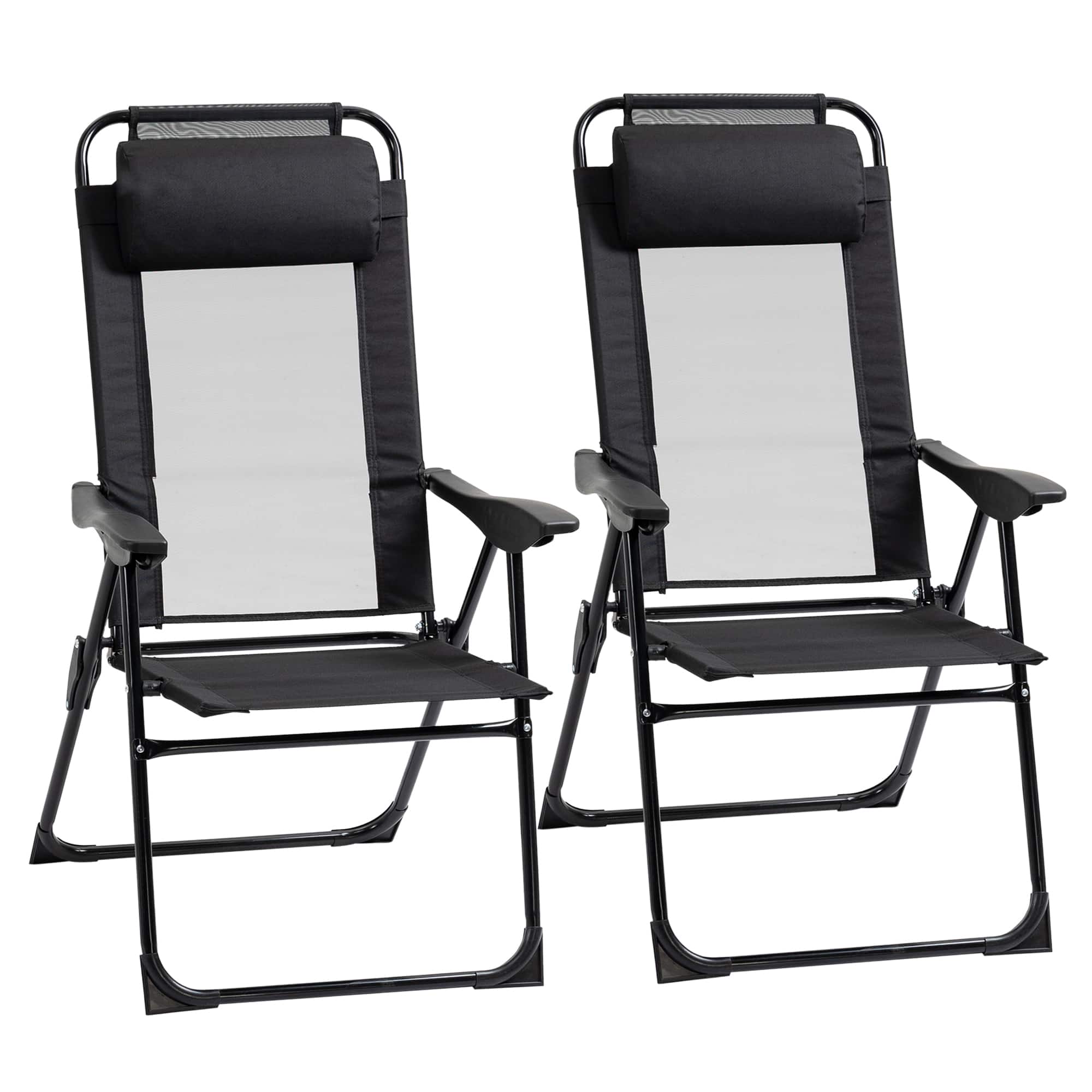 Outsunny - Patio Dining Chairs Set of 2 - Black