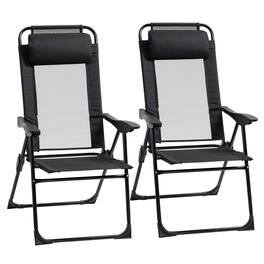 Outsunny - Patio Dining Chairs Set of 2 - Black