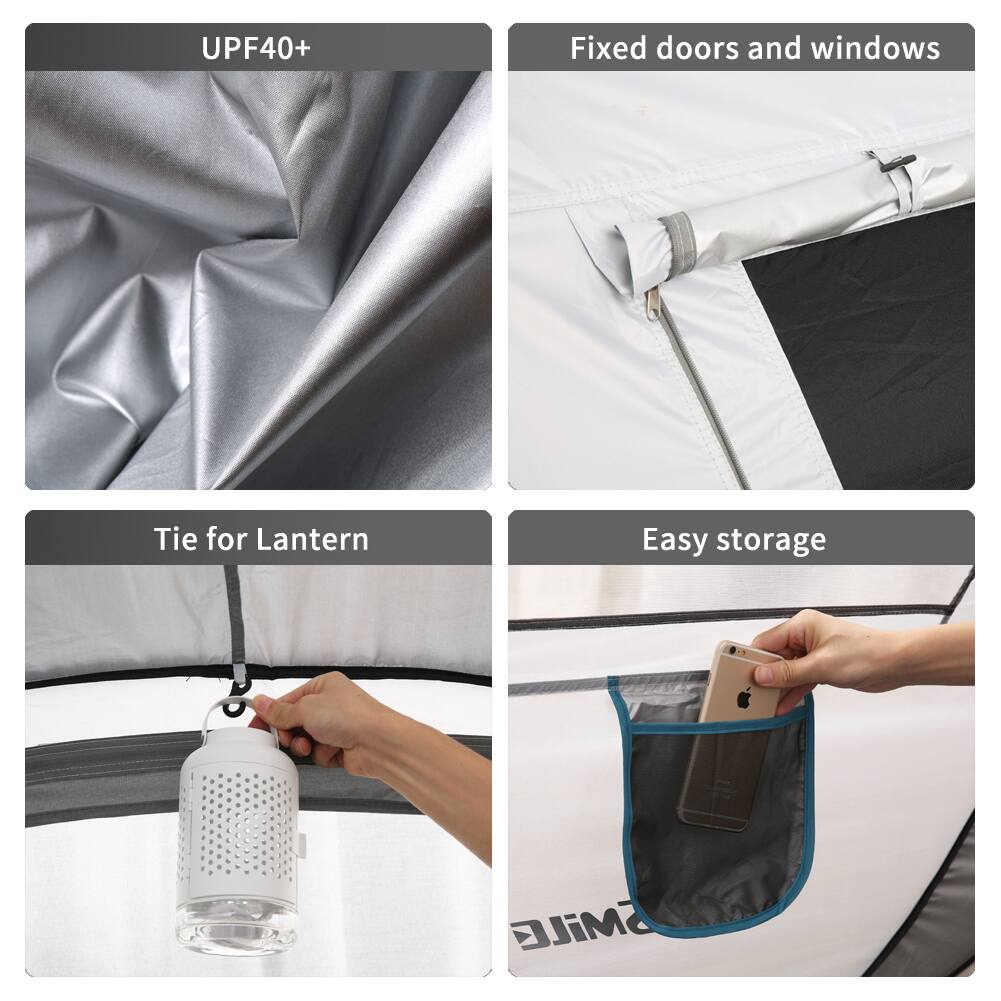 - UPF40+
- Fixed doors and windows
- Tie for Lantern
- Easy storage