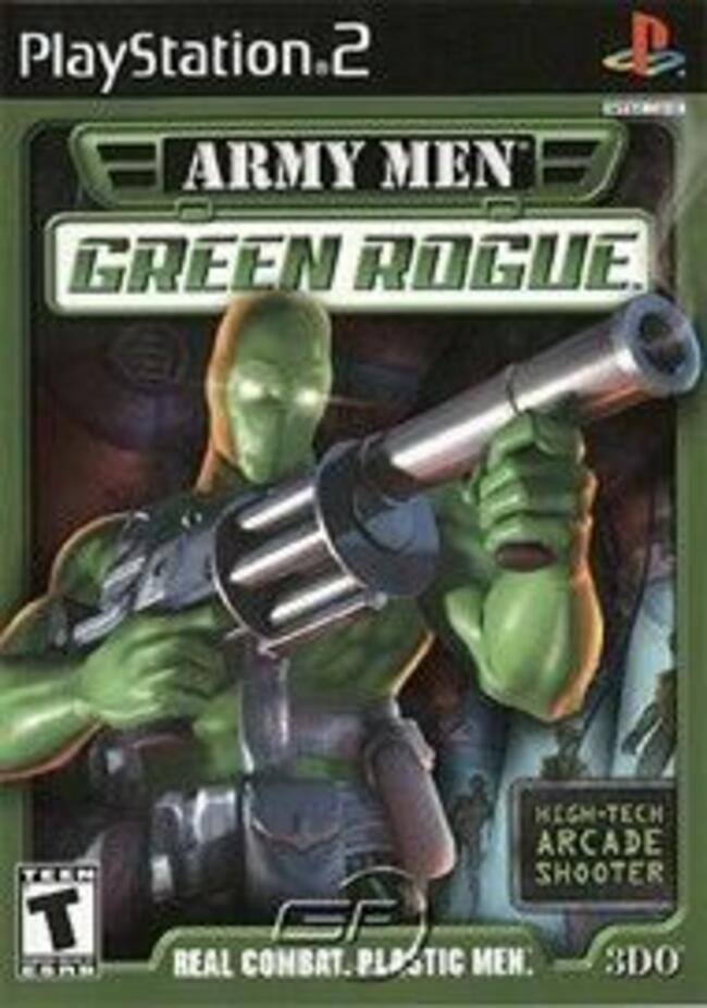 PlayStation 2  
Army Men: Green Rogue  
High-Tech Arcade Shooter  
Real Combat. Plastic Men.  
Plastic Men. 3DO
