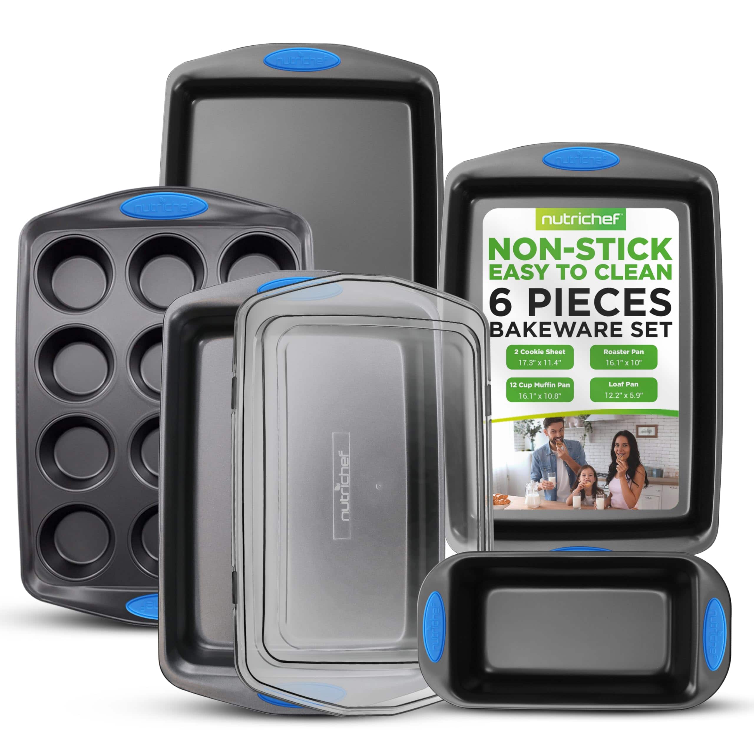 NutriChef - 6-Piece Baking Pan Set - PFOA, PFOS