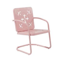 Crosley Furniture - Azalea 3-Piece Retro Outdoor Bistro Set - Bistro Table & 2 Chairs - Pastel Pink Gloss