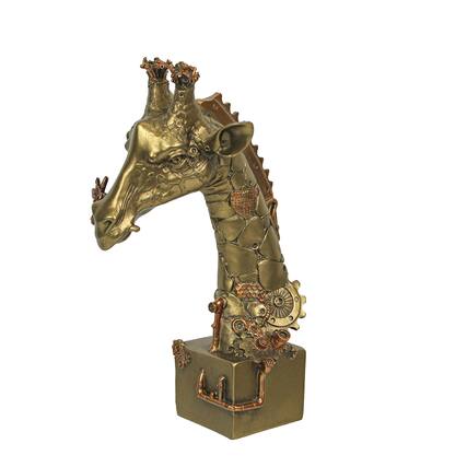 Front. Zeckos - Resin Bronze Finish Steampunk Giraffe Sculpture Home Decor Statue Figurine Art - Bronze.