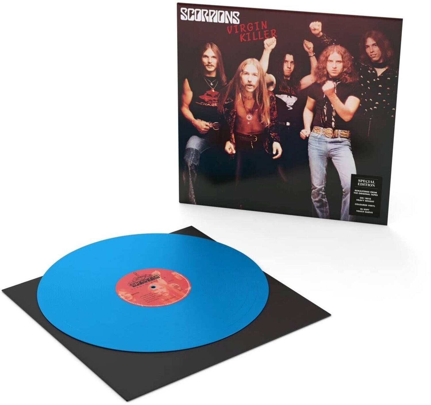 SCORPIONS  
VIRGIN KILLER  
SPECIAL EDITION  

COLORED VINYL  
DOUBLE ALBUM  

SPECIAL EDITION  
INCLUDES THE ORIGINAL 1984  
ALBUM PLUS 10 TRACKS FROM  
THE 2014 REMASTERED  
VERSION