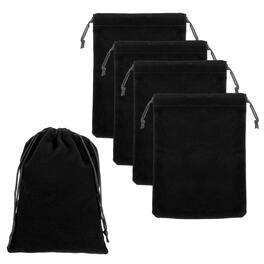 Unique Bargains - Headphone Bag, 5pcs 7.09x5.12 Inch Travel Headset Carrying Storage Pouch Soft Drawstring for Over-Ear Headphones - Black