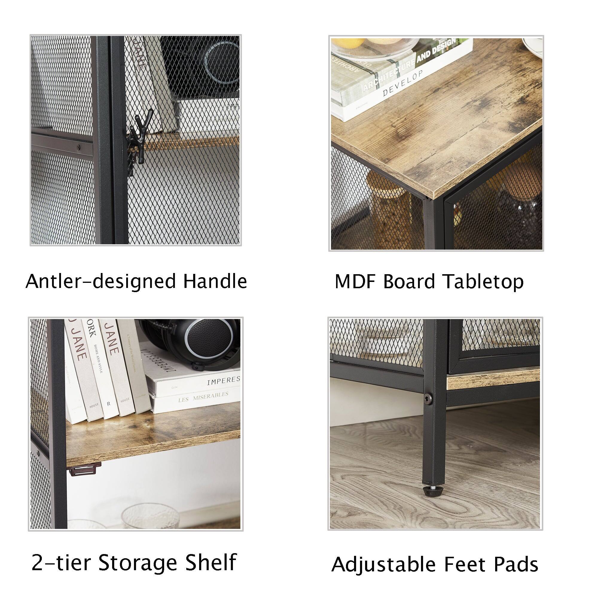 DESIGN AND TURE ARCHITECTURE ARD HITEC DEVELOP

- Antler-designed Handle
- MDF Board Tabletop
- 2-tier Storage Shelf
- Adjustable Feet Pads
