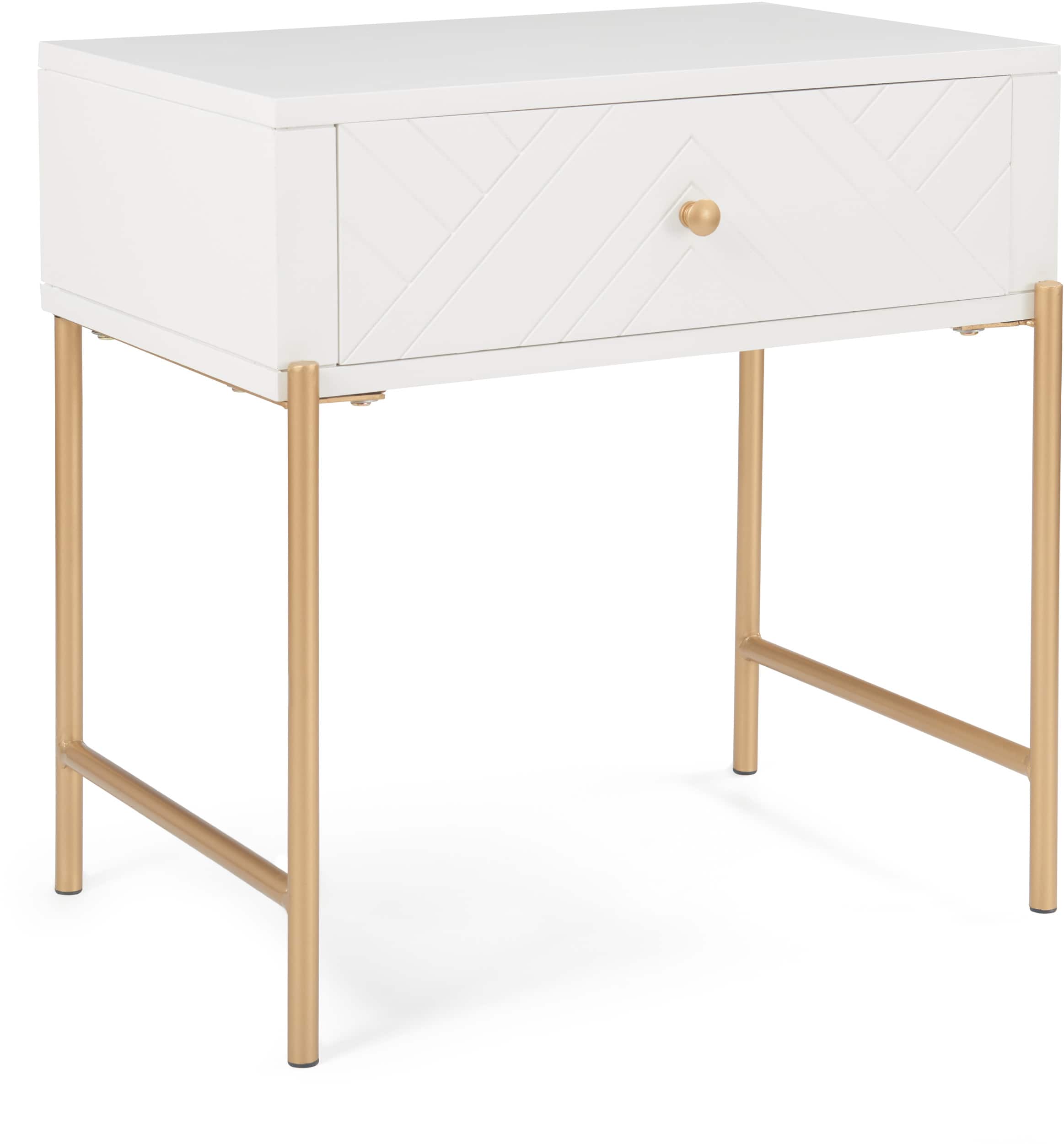 Adore Decor - Jupiter Side Table - White and Gold