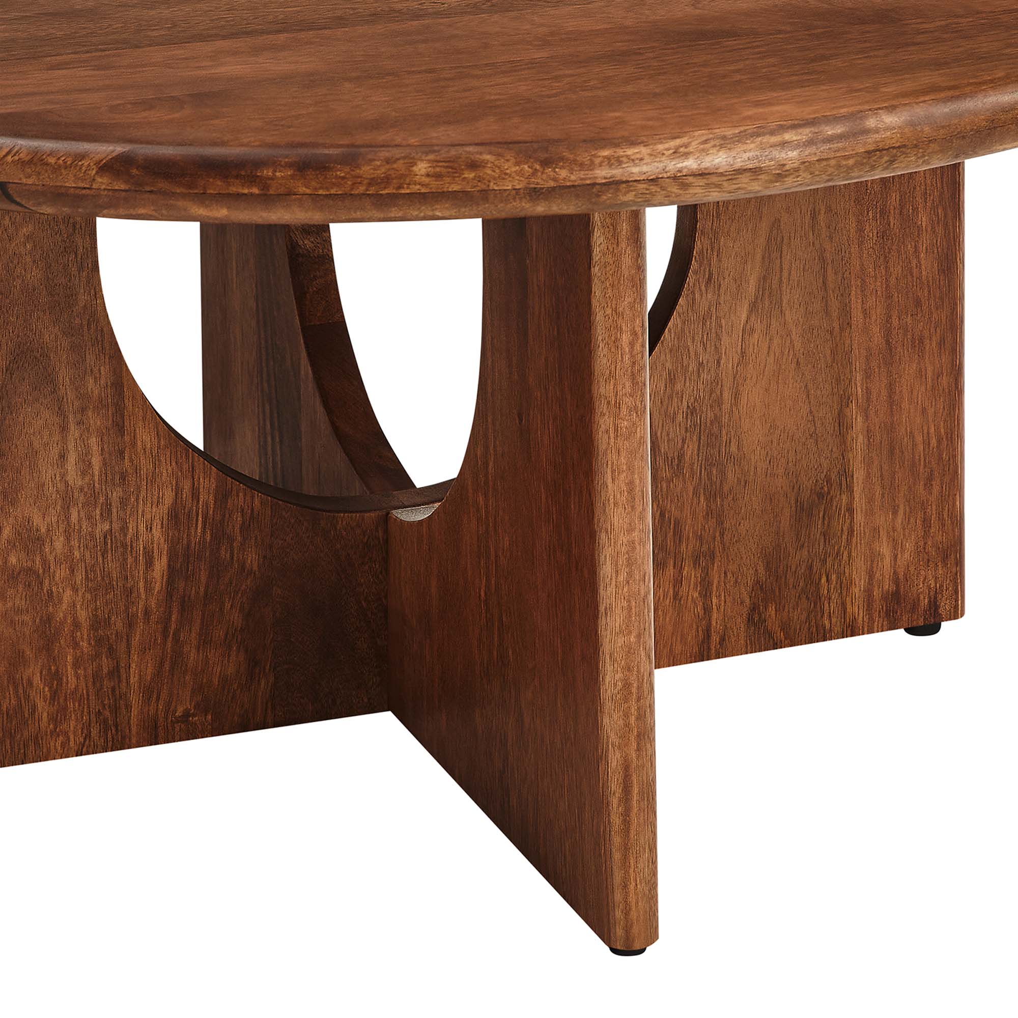 Alt View 4. Modway - Rivian Round 34" Coffee Table by Modway - Walnut.