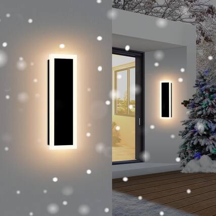 Front. Comfort Essence - pack n Modern Outdoor Wall Light Led Long Lighting Fixture Ip Waterproof Lamps Dimmable w m Sconce k k k S - 18 inch 2.