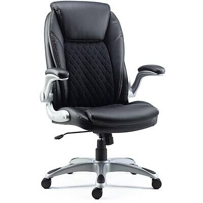 Alt View 1. Staples - Staples Sorina Ergonomic Bonded Leather Swivel Executive Chair, Black (58262) - Black.