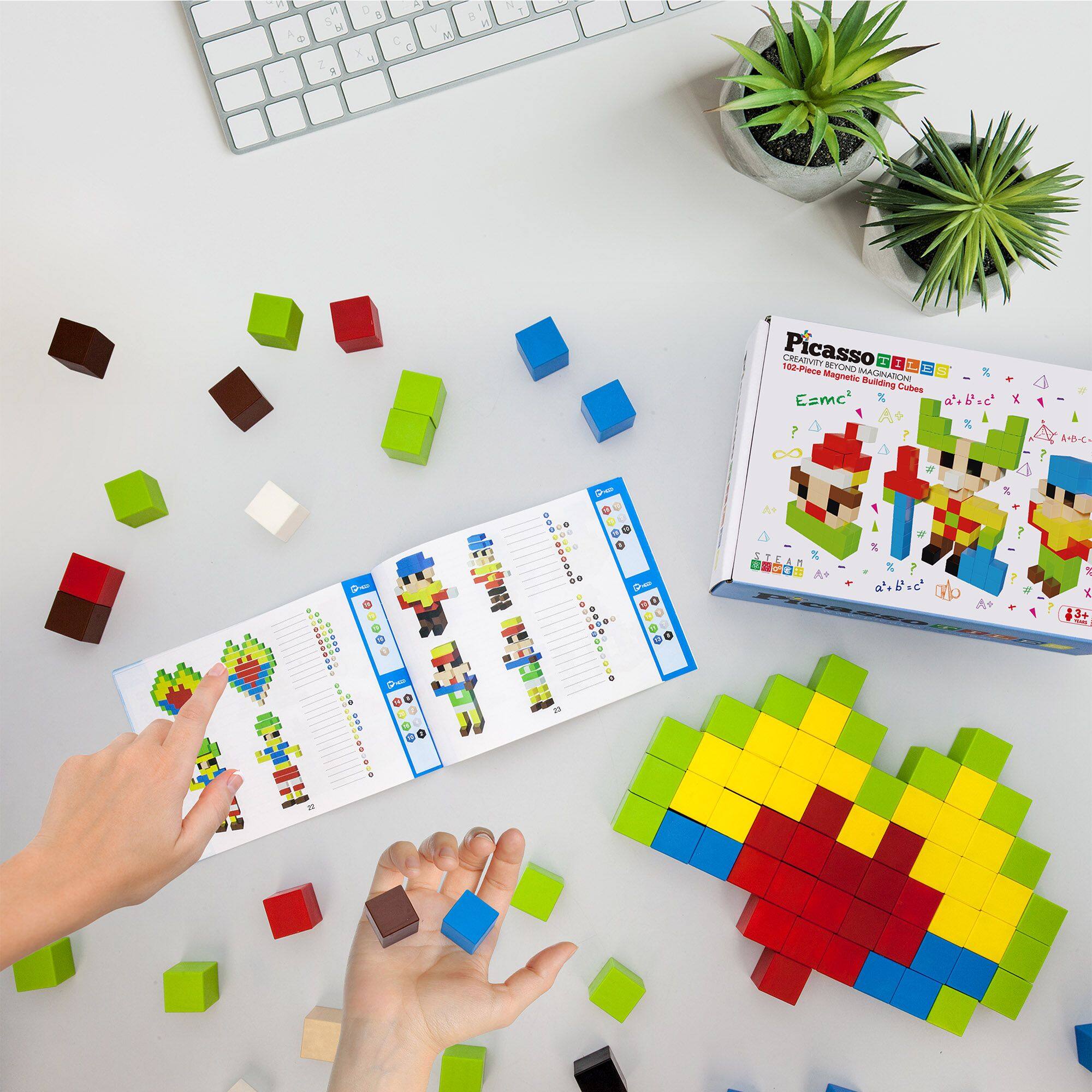 V + in 5 M 2 . 2 a E Y a C C M a  1 132-Piece Picasso CREATIVITY DC SEYOND T : L K Magnetic GRIDuiding Cubes E=mc b x 3f A D % + ? De + + a a a  - ++ + . - .  x 43+ I . M