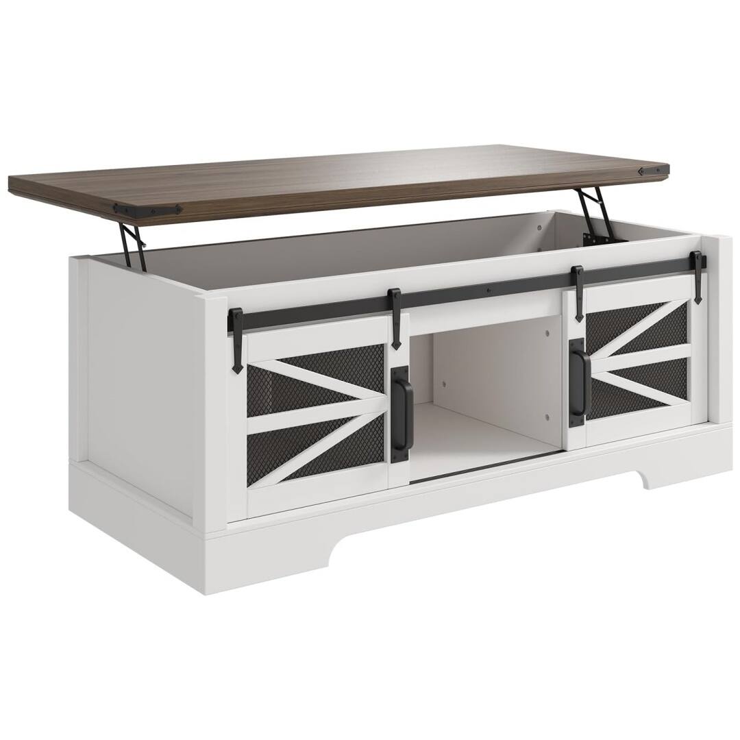 Alt View 6. GARVEE - 47" Lift Top Coffee Table with Hidden Compartment and Storage Shelf, Multifunction Coffee Table, Large Compartment, Wood.