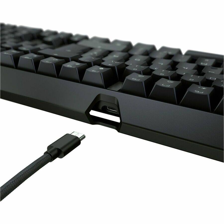 Alt View 3. CHERRY - CHERRY MX 3.1 Wired Gaming Keyboard - Black aluminum housing, MX2A BROWN RGB Switch, Abrasion resistant keys, Detachable - Black.