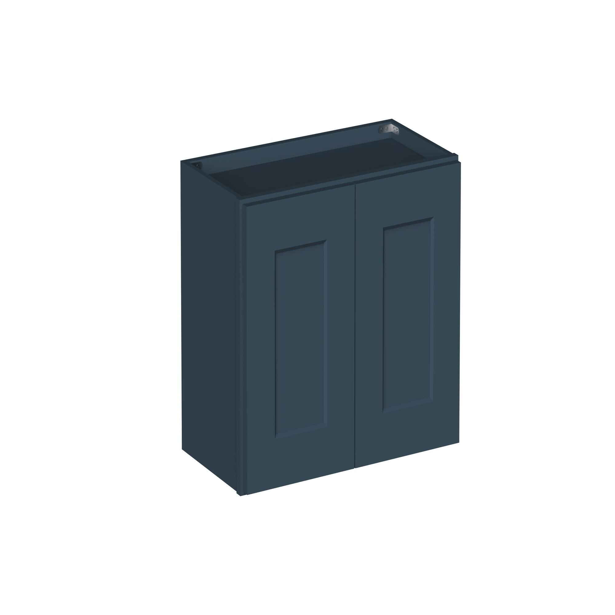 Angle. Boyel Living - 24-in W x 18-in H x 12-in D Shaker RTA Kitchen Wall Cabinet with Soft-Close - Charcoal Blue.