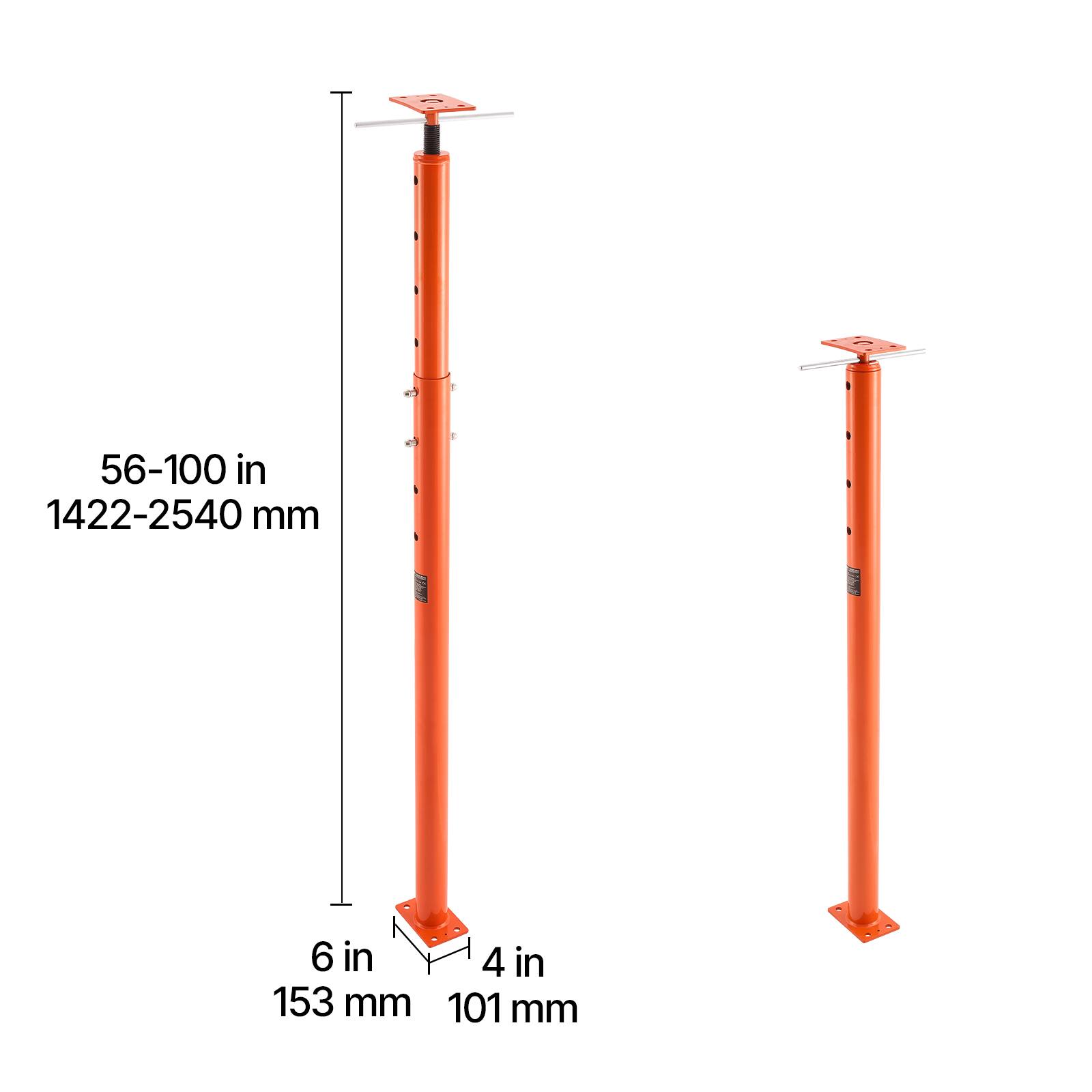 56-100 in 1422-2540 mm  
6 in 153 mm  
4 in 101 mm