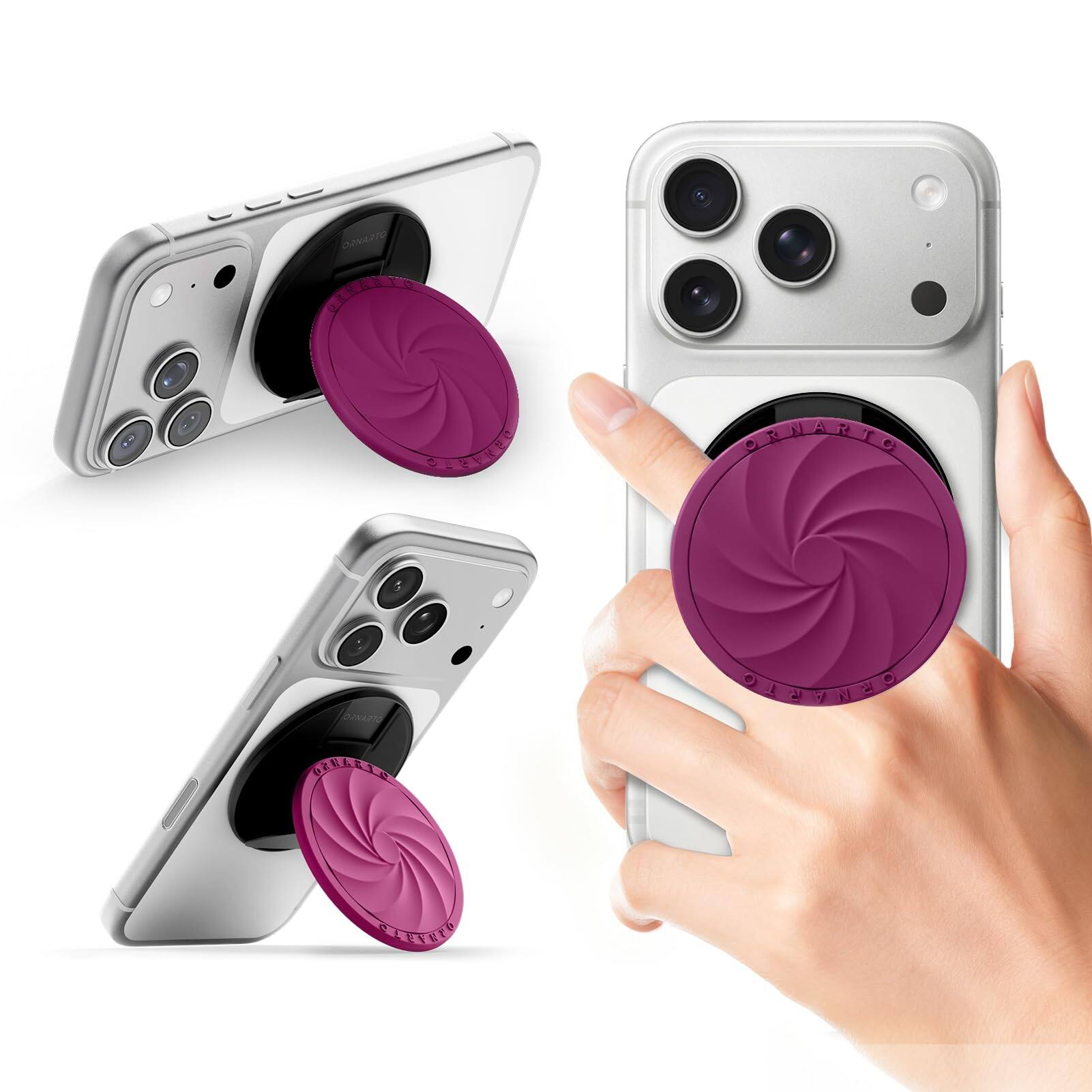 Ornarto - Vortuxe for MagSafe Phone Grip, Soft Liquid Silicone Phone Ring Holder for Back of Phone - Fuchsia