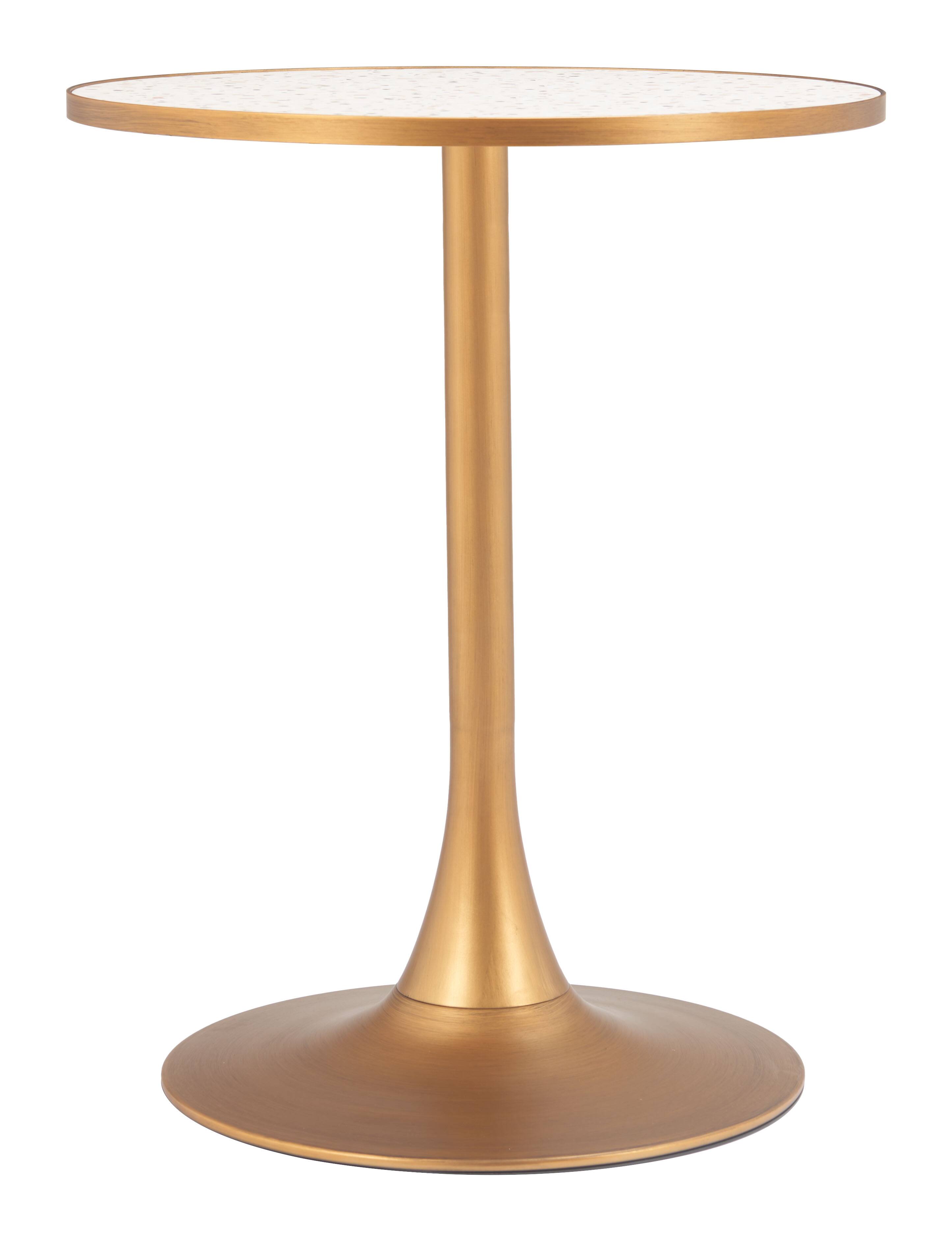 Alt View 1. Hivvago - Bite Bistro Table Beige & Gold - Beige & Gold.