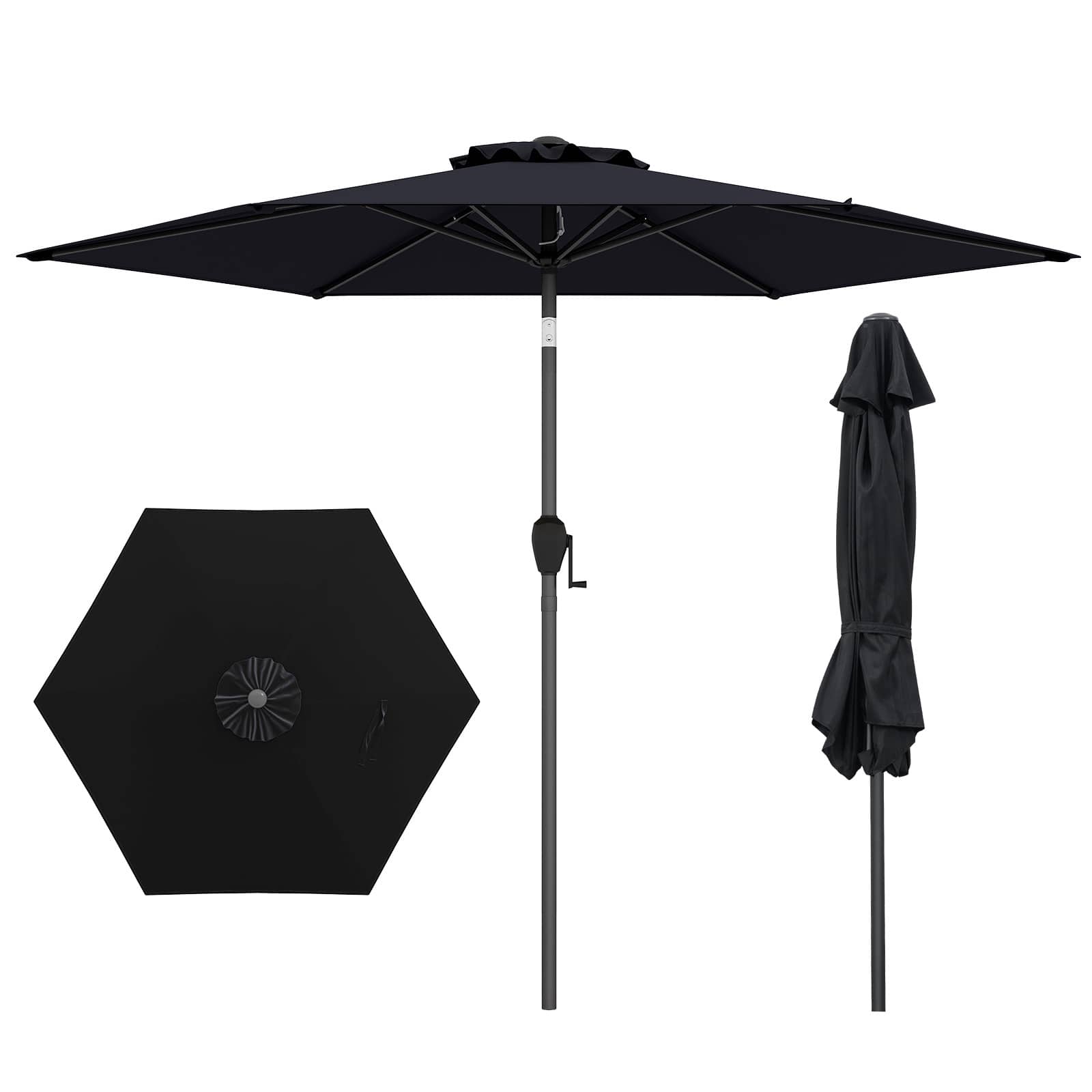Gymax - 7.5 ft Patio Umbrella Outdoor Heavy Duty Market Umbrella w/ Push Button Tilt - Black price history on PriceWatchPro
