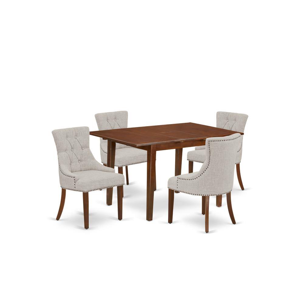 Back. East West Furniture - Dining Room Set Mahogany - Brown.