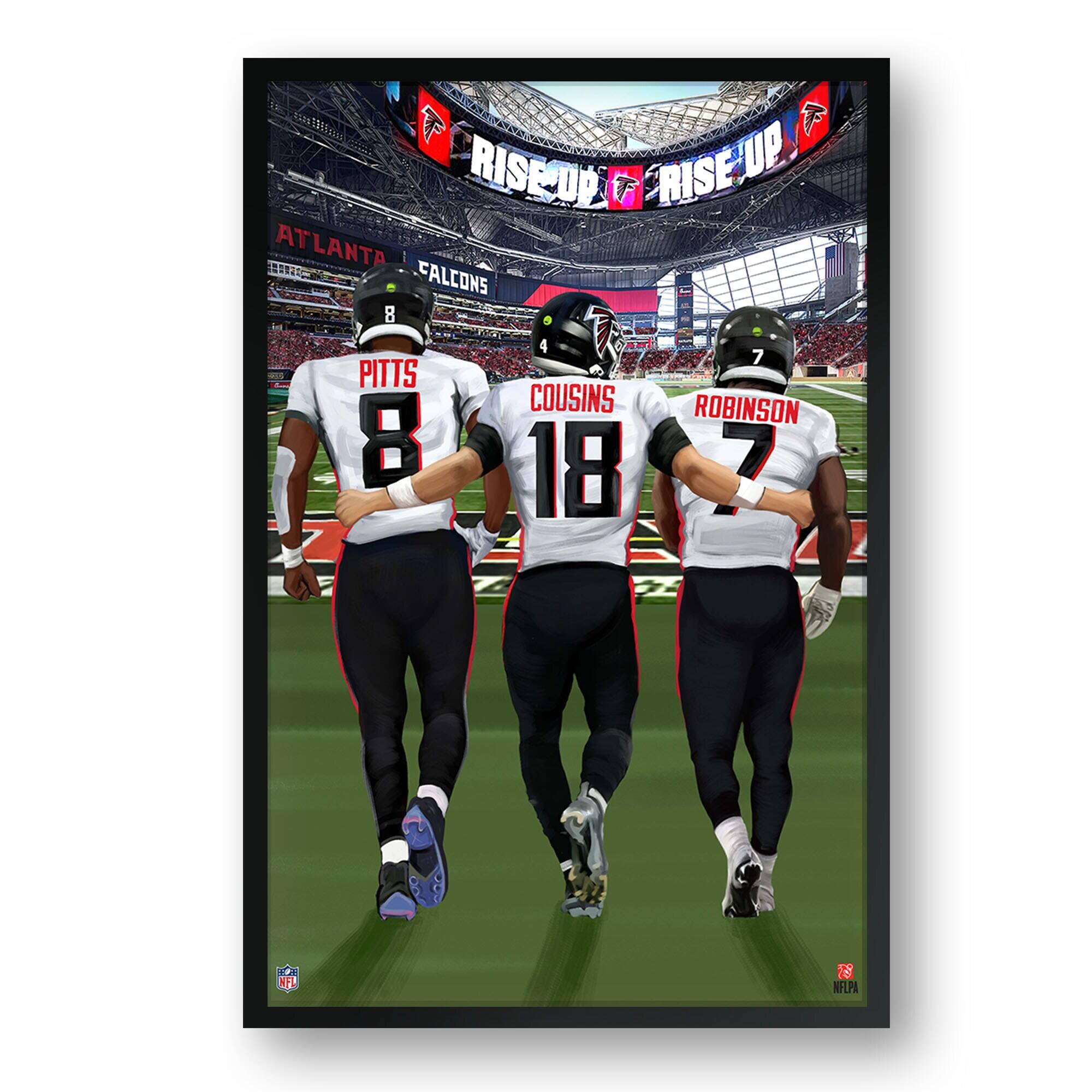 Atlanta Falcons Framed 27" x 39" Three-Player Art Print