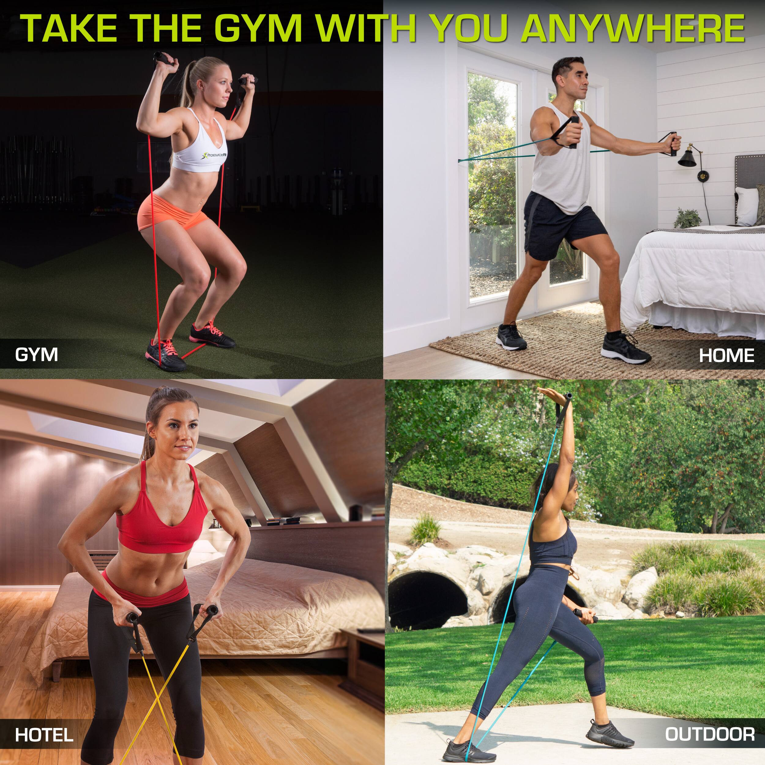 Take the gym with you anywhere - gym, home, hotel, outdoor.