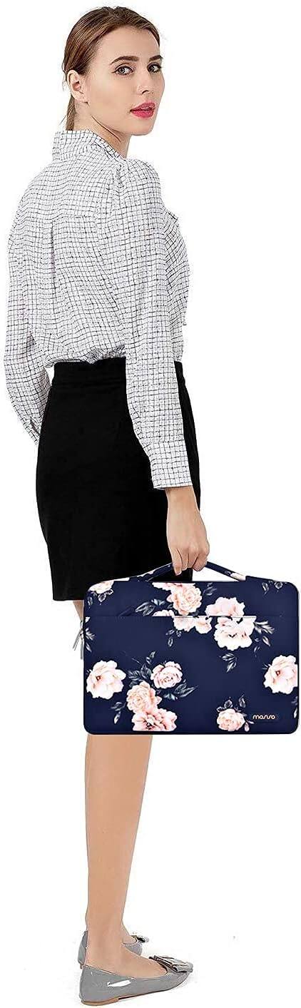 Alt View 3. mosiso - 5-in-1 MacBook Air 13 Case and Sleeve Kit A2337/A2179/A1932 - Blue Camellia.