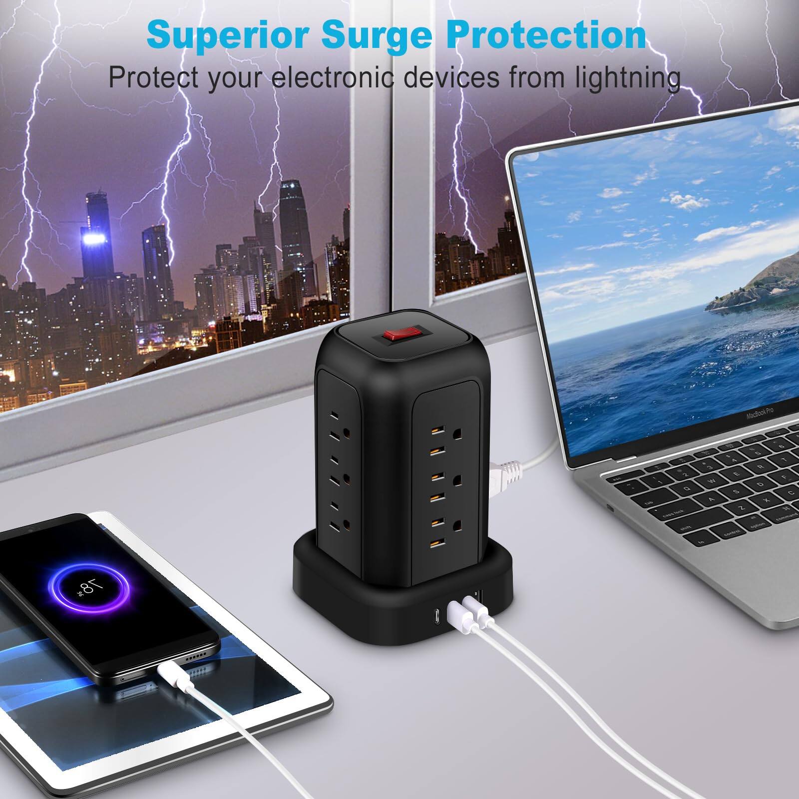 Superior Surge Protection  
Protect your electronic devices from lightning