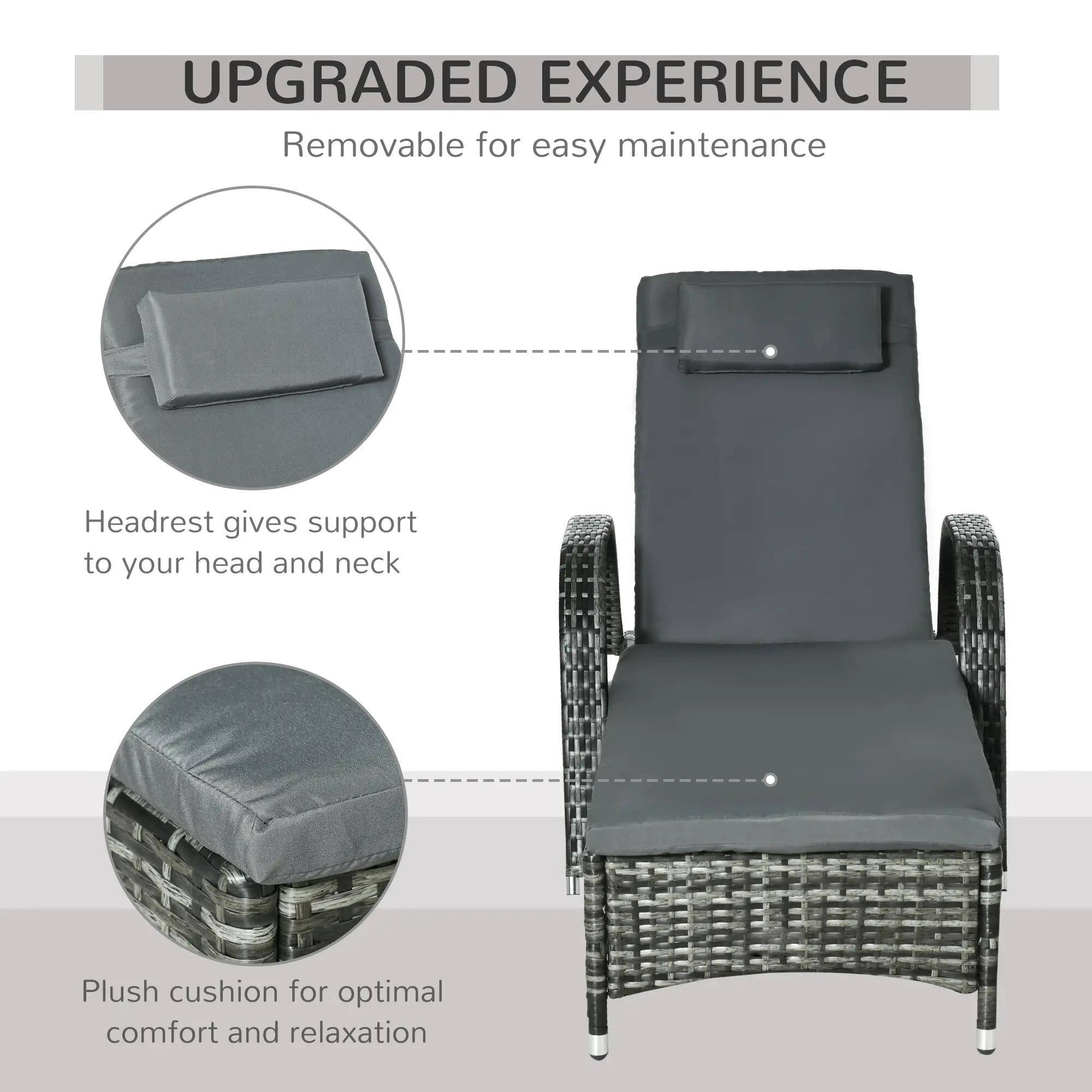 UPGRADED EXPERIENCE

Removable for easy maintenance

Headrest gives support to your head and neck

Plush cushion for optimal comfort and relaxation