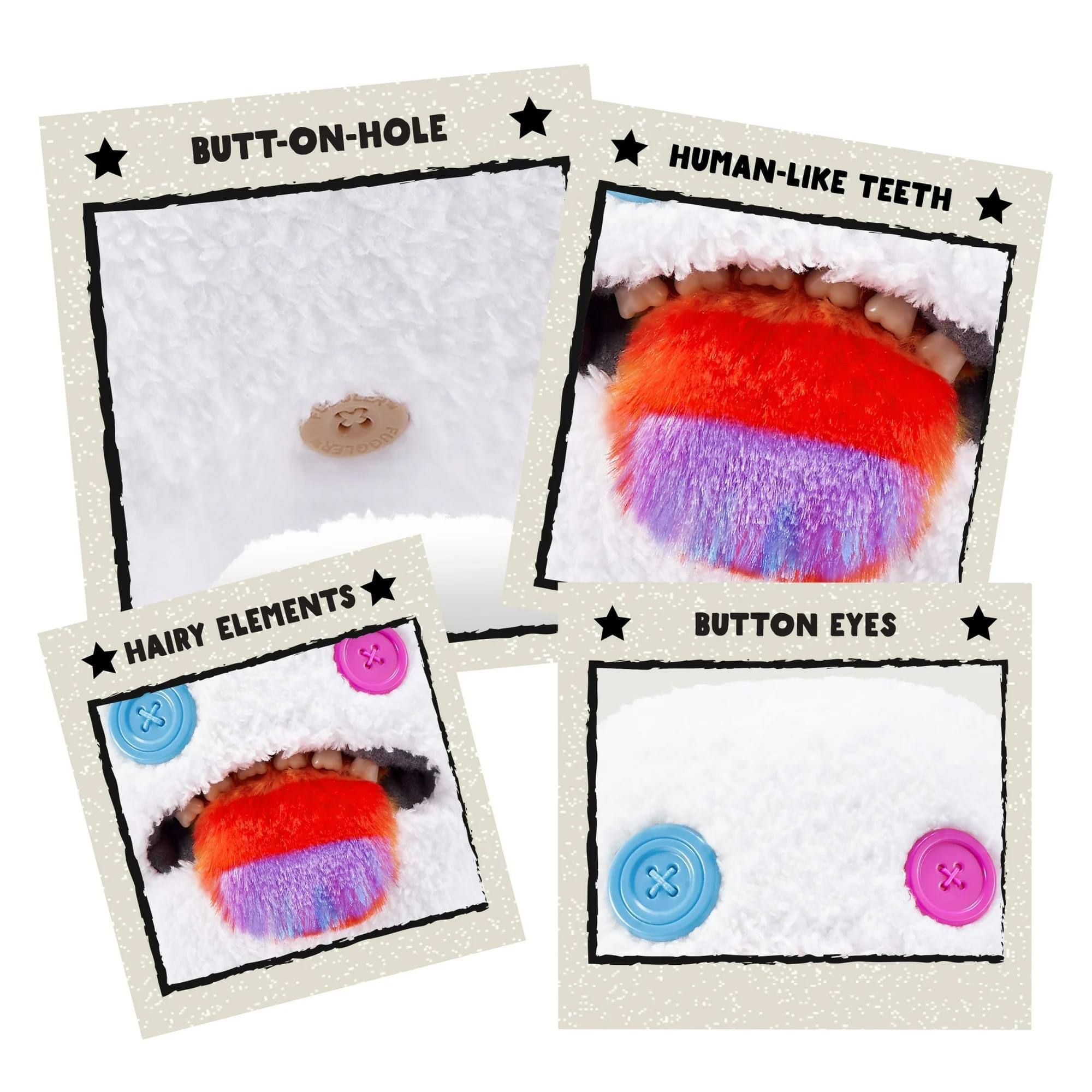 - Butt-On-Hole
- Human-Like Teeth
- Hairy Elements
- Button Eyes