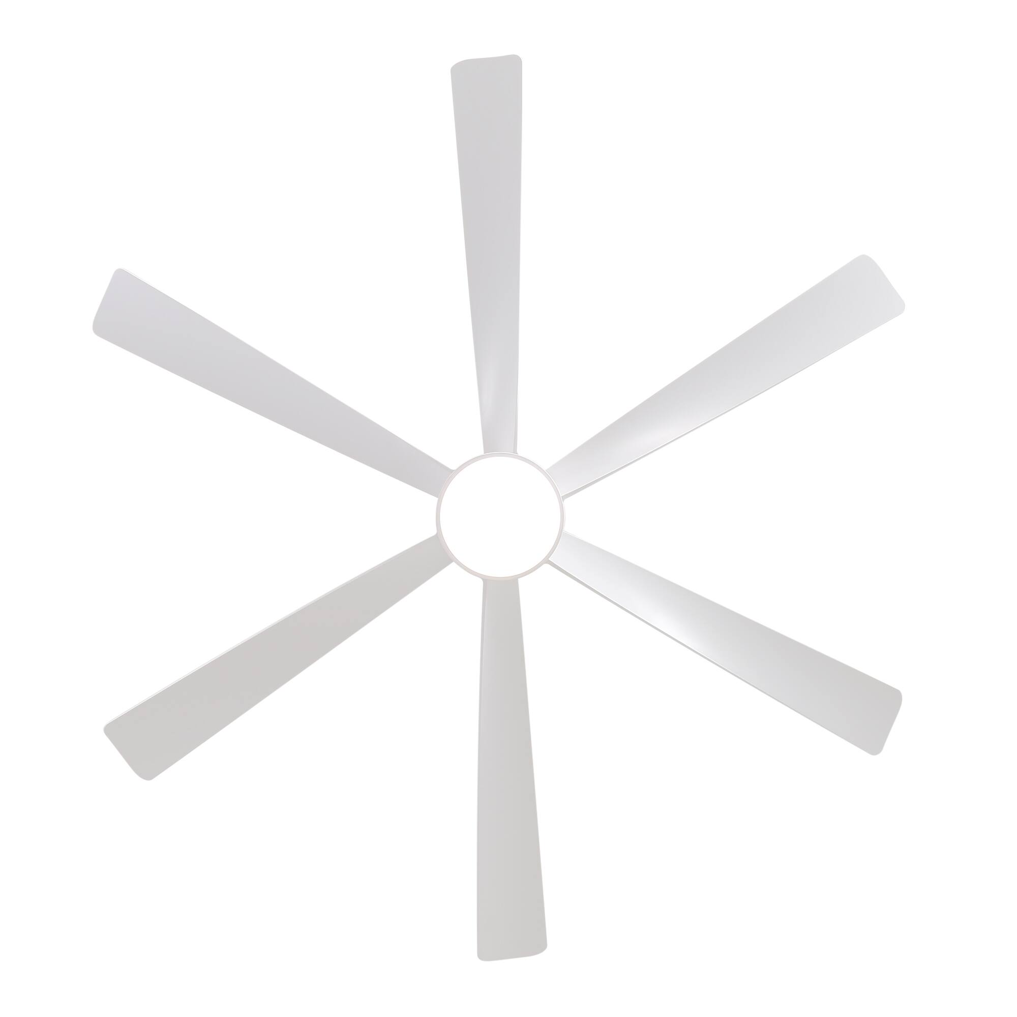 Alt View 9. Breezary - 65" Large Indoor Ceiling Fan with Remote Control, 6 ABS Blades, 6-Speed DC Motor, 7"/12" Downrods, Light/No Light Option - Matte White (With Light).