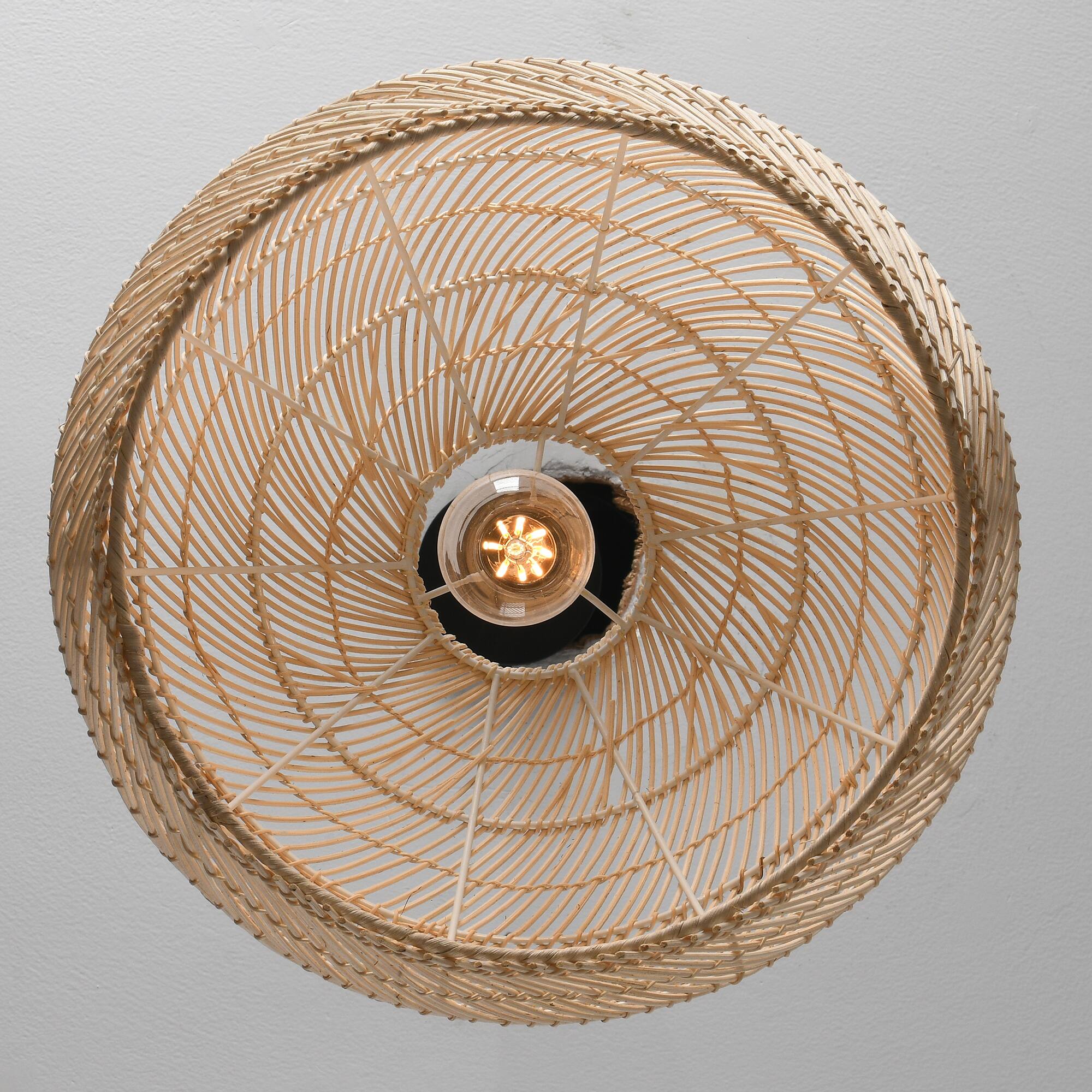 Alt View 10. Parrot Uncle - 1-Light Coasta Style Brown Hand-Woven Rattan Cloche Hanging Pendant Light.