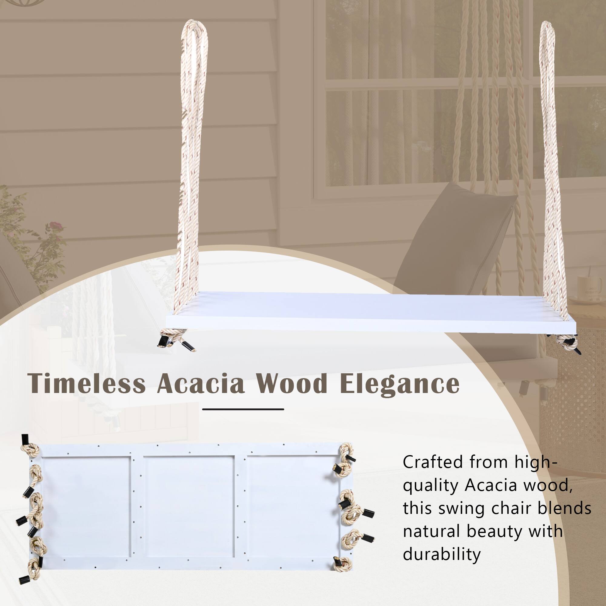 Timeless Acacia Wood Elegance

Crafted from high-quality Acacia wood, this swing chair blends natural beauty with durability