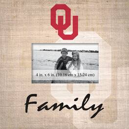 Fan Creations - Oklahoma Sooners 10'' x 10'' Burlap Pattern Frame - Multicolor