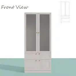 FUFU&GAGA - Wardrobe with Frosted Glass Doors, Drawers & Anti - Tip - White