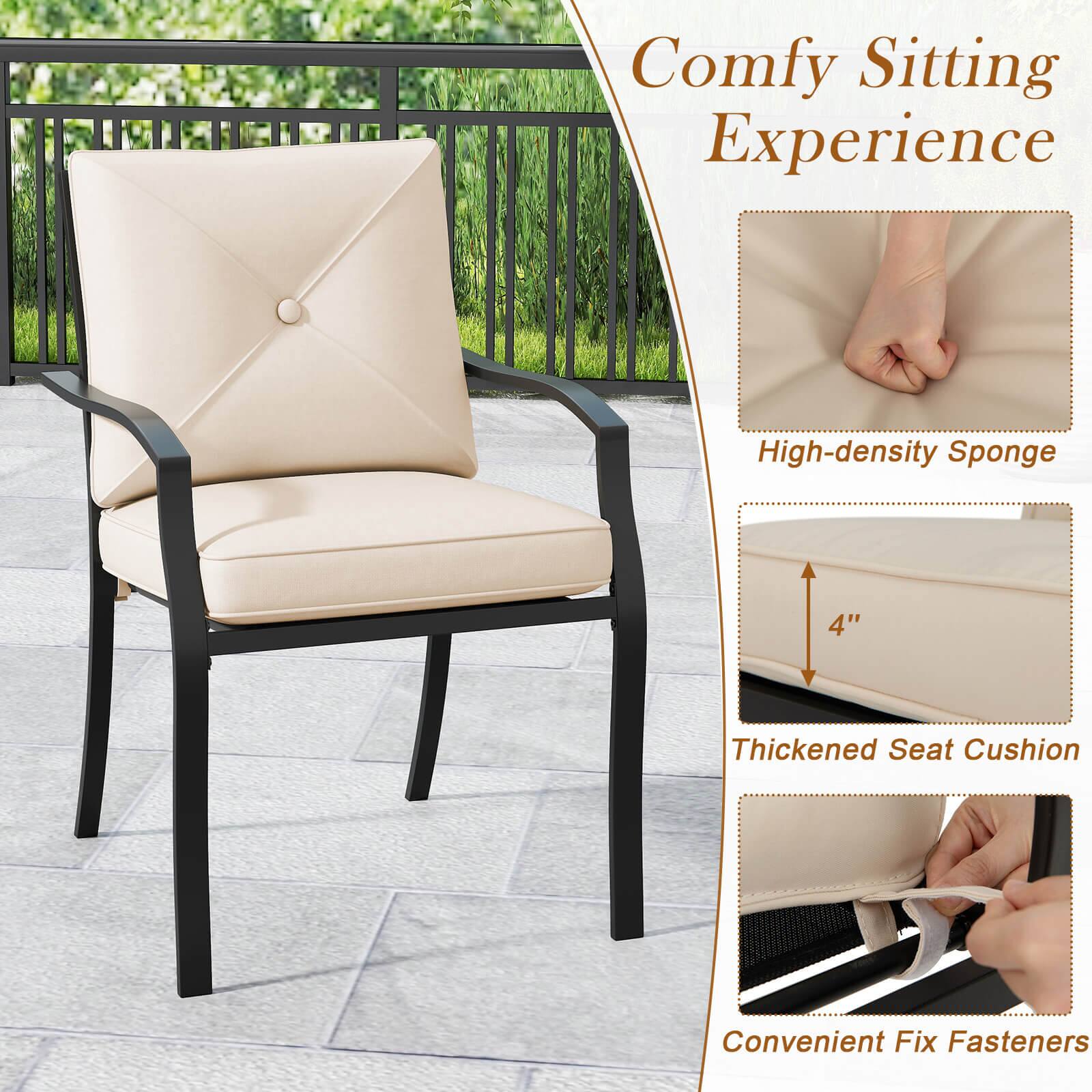 Comfy Sitting Experience  
High-density Sponge  
4" Thickened Seat Cushion  
Convenient Fix Fasteners